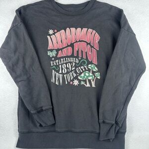 Abercrombie Kids Graphic Sweatshirt Charcoal Cottagecore Size 13/14